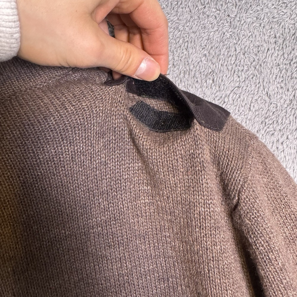 Beretta Sweater Men M Lambs Wool Lined Wind Barrier Shooting Hunting Elbow Patch - Picture 14 of 15